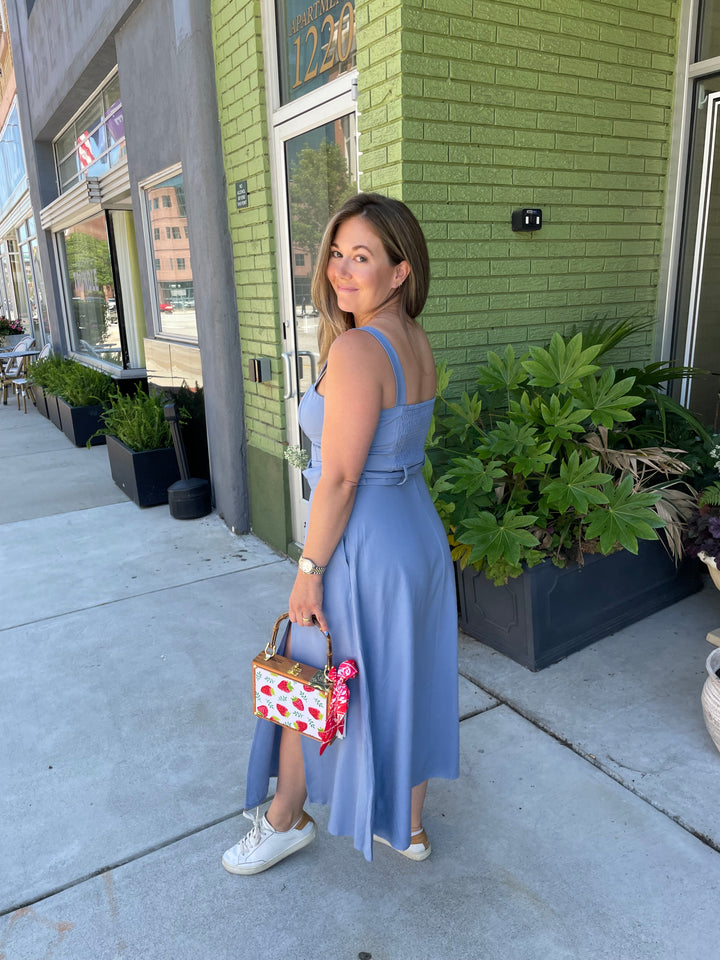 Dress Forum Blue Belted Dress