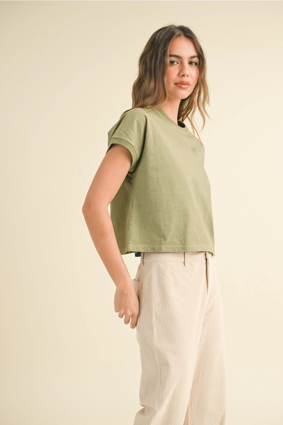 Miou Muse Washed Short Sleeve Top