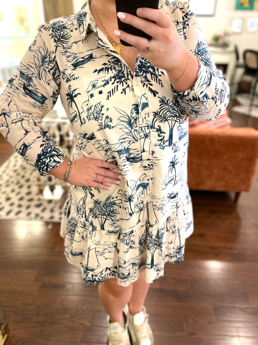 Spartina Ivonne Dress Clara Seascape Cream