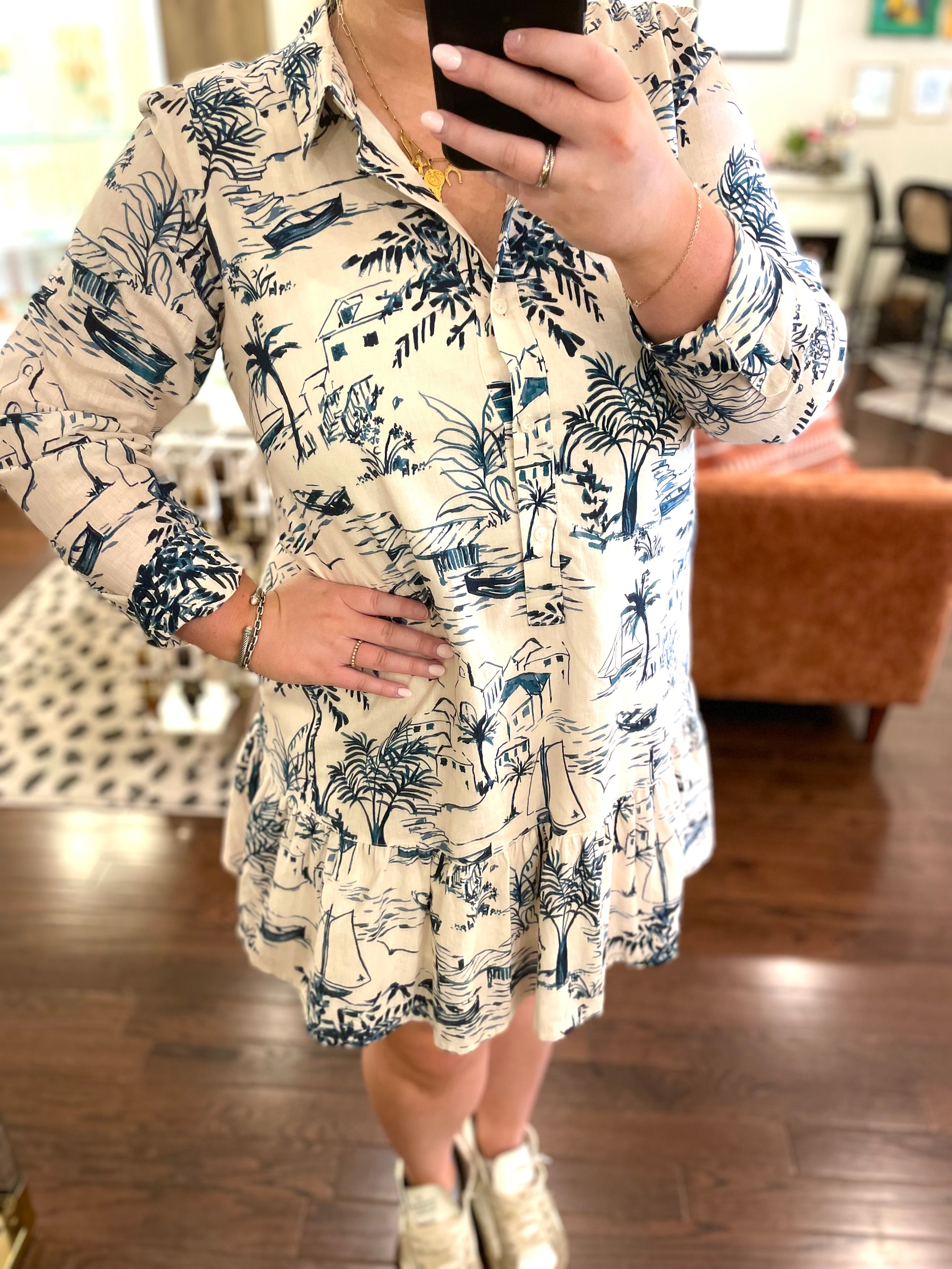 Spartina Ivonne Dress Clara Seascape Cream