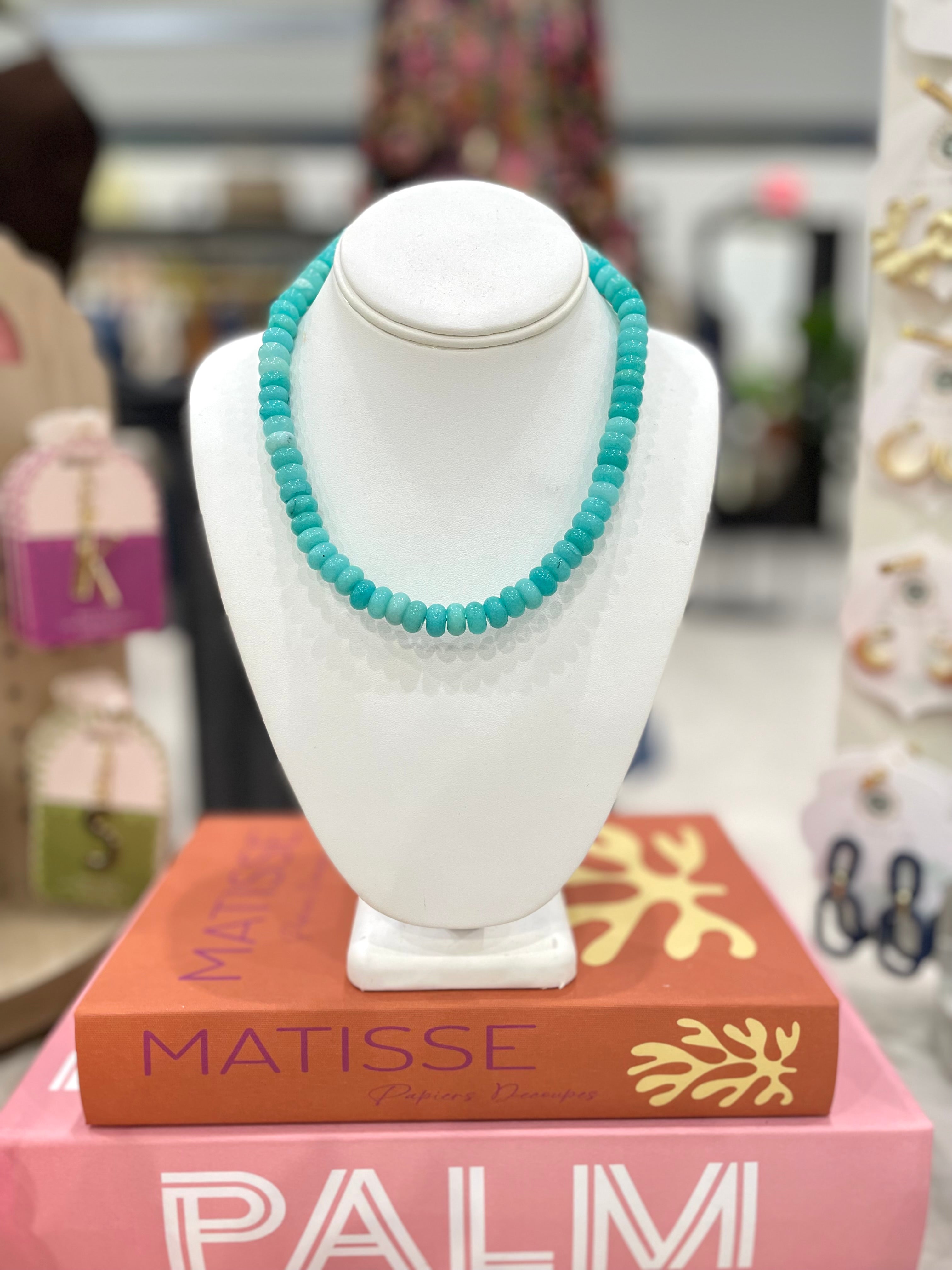 Aquamarine Candy Necklace 16”