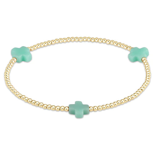 Enewton Signature Cross Gold Pattern 2MM Bead Bracelet