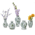 Twos Company Green and White Chinoiserie Vases Set Of Five