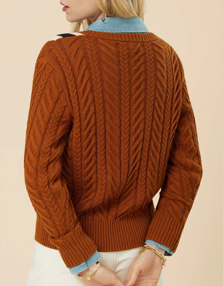 Spartina Lorna Nutmeg Varsity Sweater