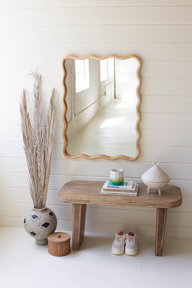 Kalalou Wooden Framed Squiggle Mirror