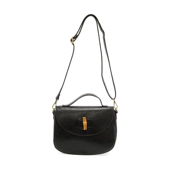Susan Joy Hattie Bamboo Turnlock Handle Flap Crossbody