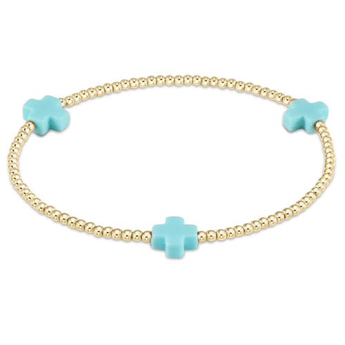 Enewton Signature Cross Gold Pattern 2MM Bead Bracelet