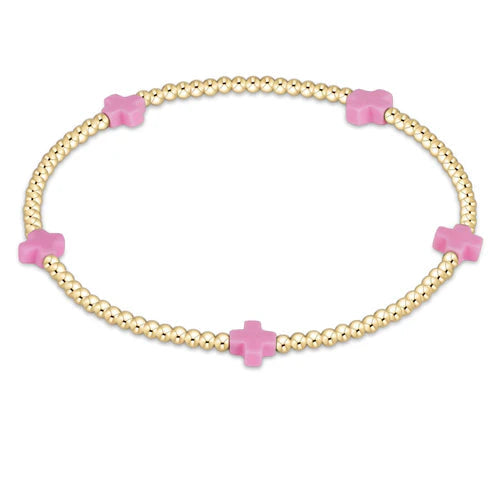 Enewton Signature Cross Small Gold Pattern 2MM Bead Bracelet