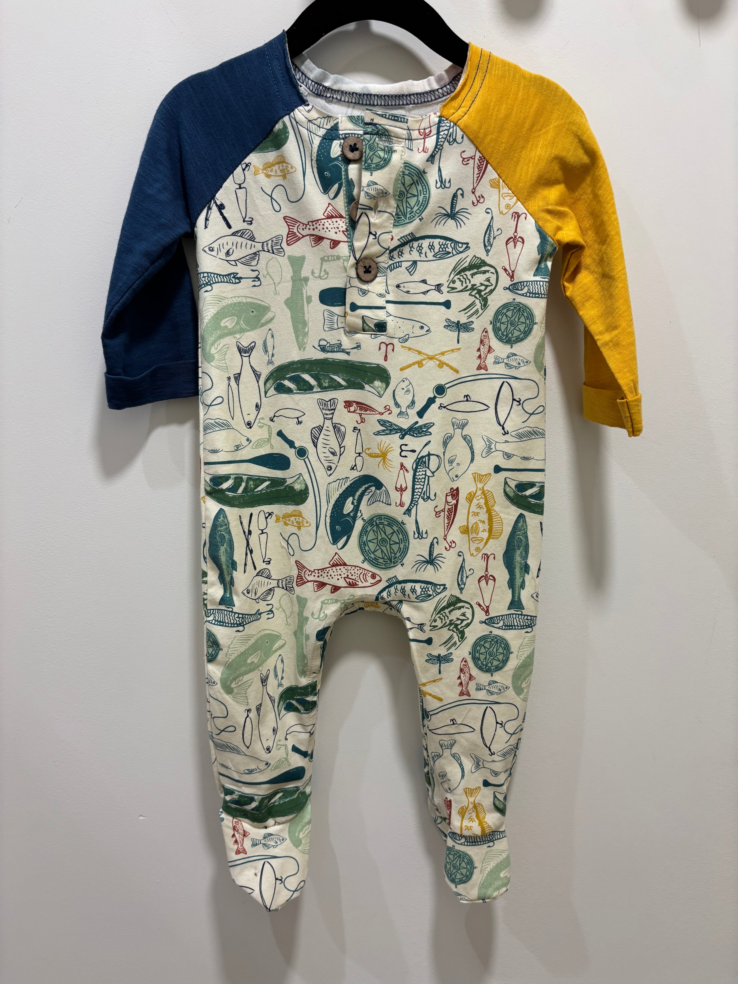 Mudpie Fishing Footie Pajamas