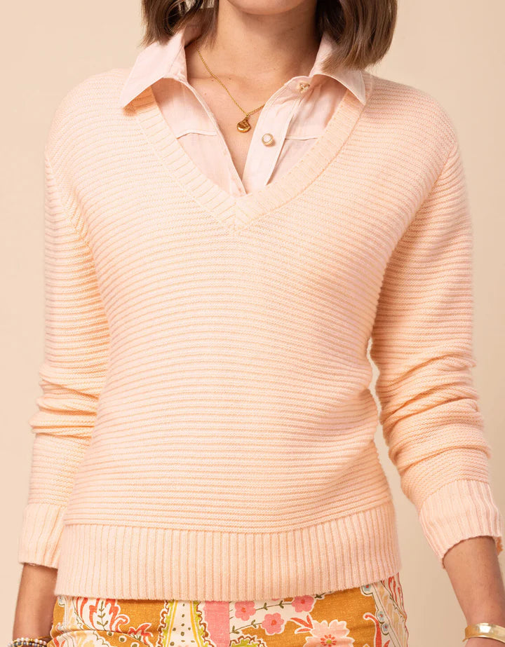 Spartina Claudette Pale Blush Blouse