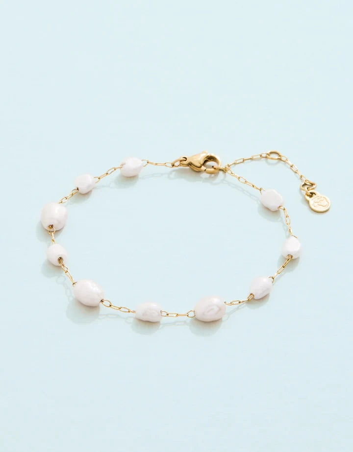 Spartina 449 SP Buckingham Bracelet 7-8” Pearl White