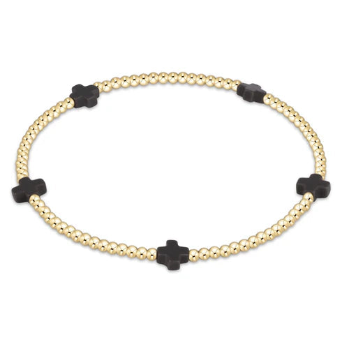Enewton Signature Cross Small Gold Pattern 2MM Bead Bracelet