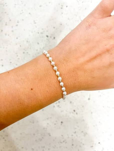 Enewton Pearl Grateful Pattern 4MM Bead Bracelet 6MM Gold