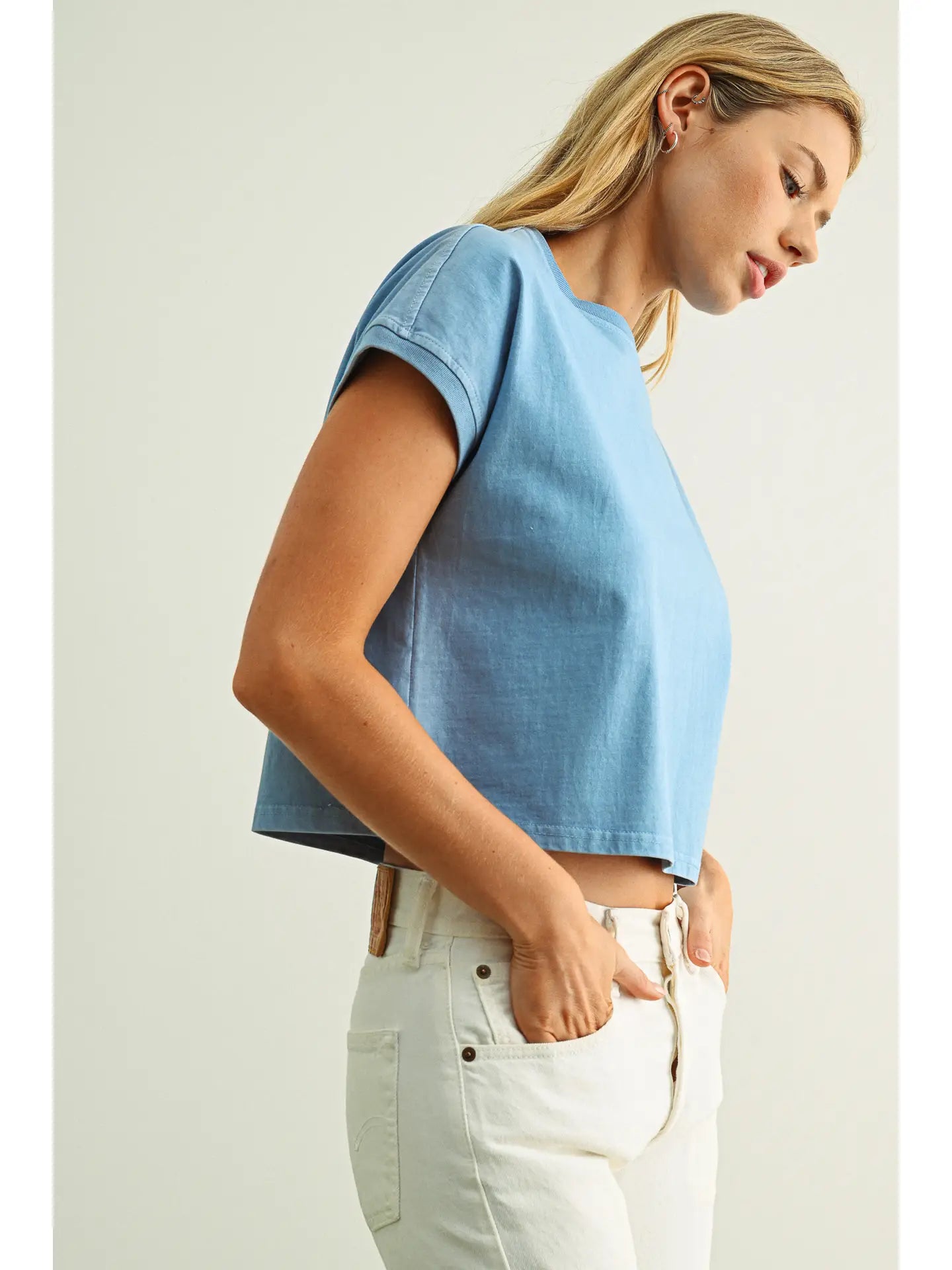 Miou Muse Washed Short Sleeve Top