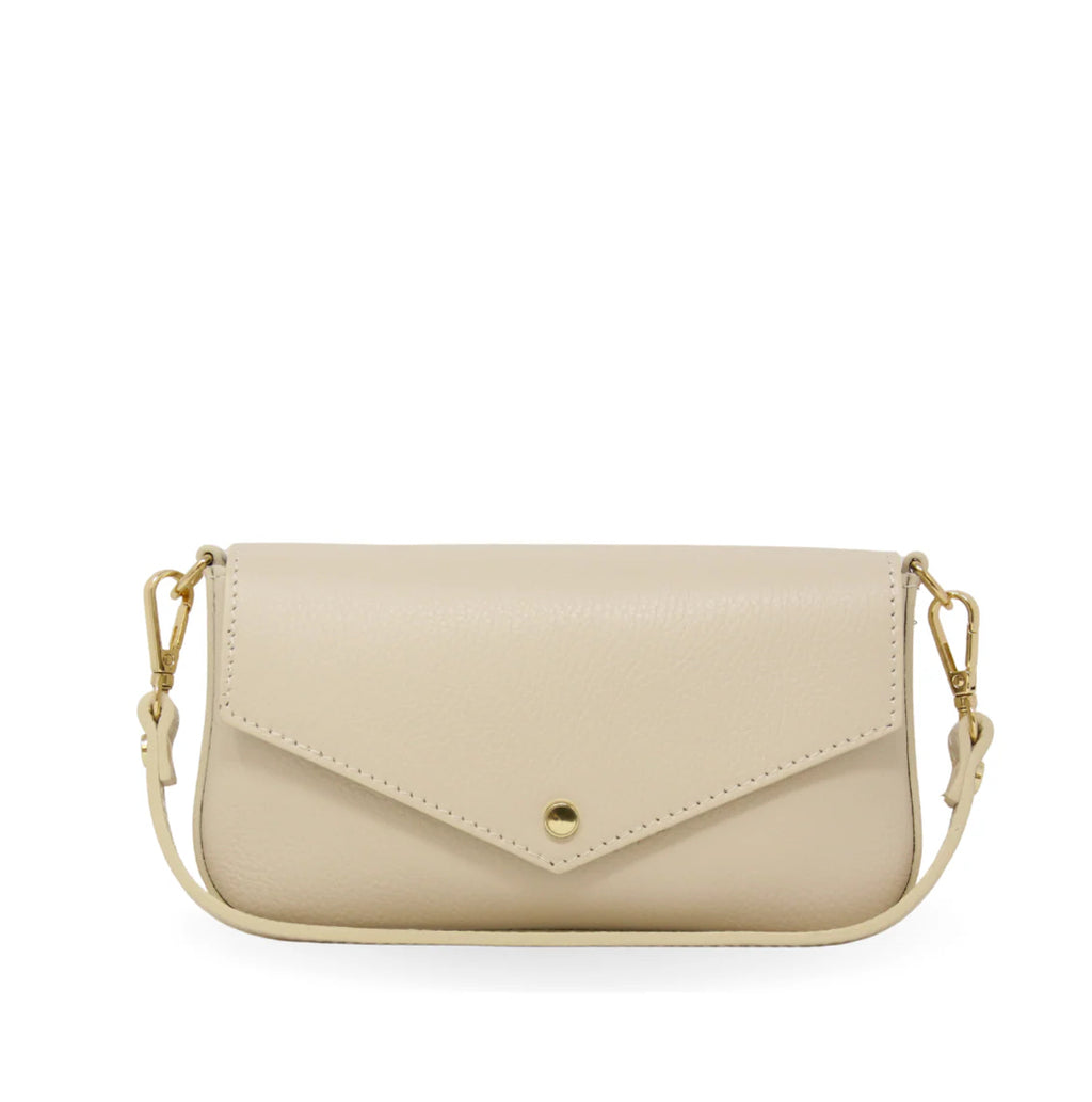 Genuine Italian Leather Handle Envelope Bag With Twilly