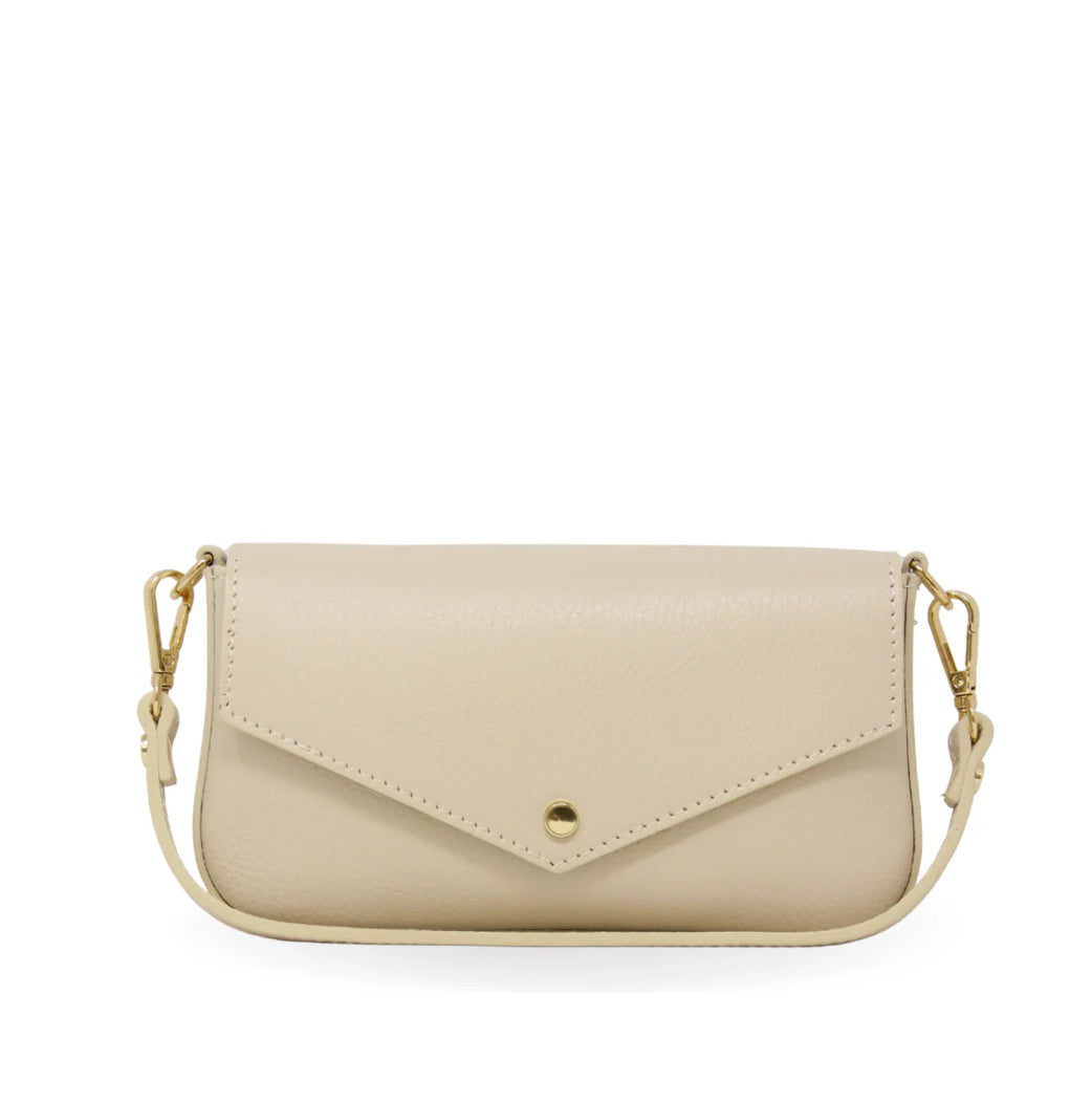 Genuine Italian Leather Handle Envelope Bag With Twilly