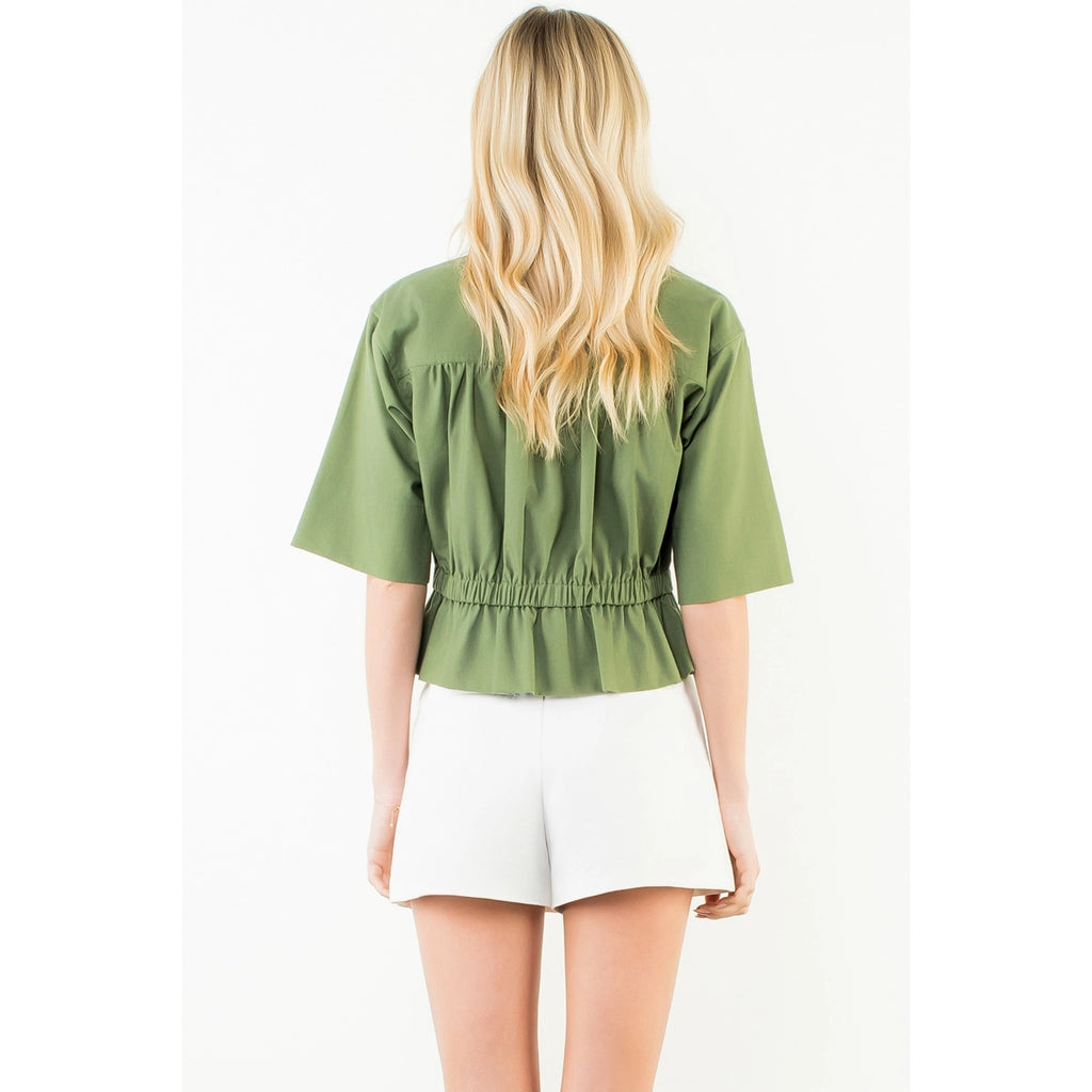 THML Olive Tie Top