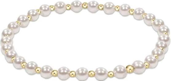 Enewton Pearl Grateful Pattern 4MM Bead Bracelet 6MM Gold