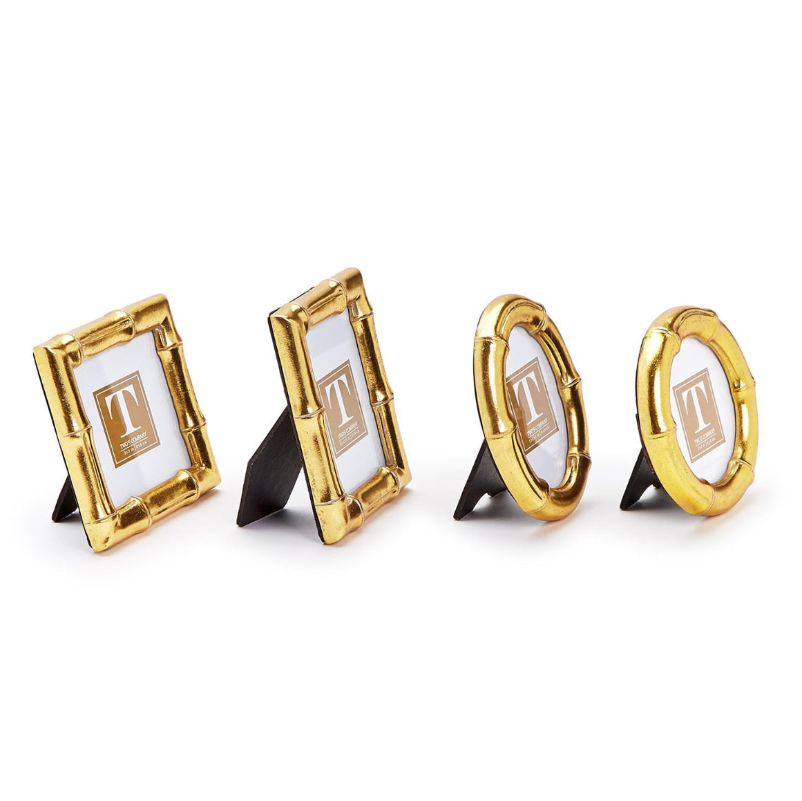 Twos Company Gold Faux Bamboo Frames Set Of Four