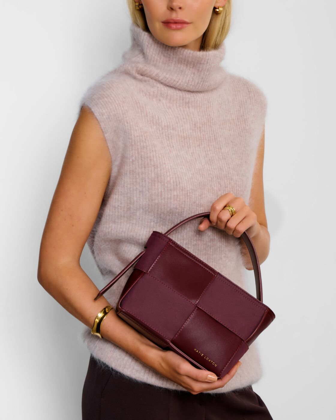 Katie Loxton Taya Woven Suedette Top Handle Bag