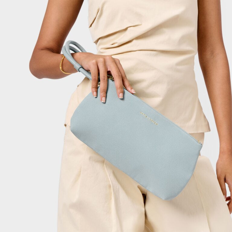 Katie Loxton Asha Clutch Blue Mist Suede