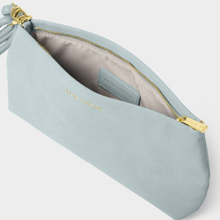 Katie Loxton Asha Clutch Blue Mist Suede