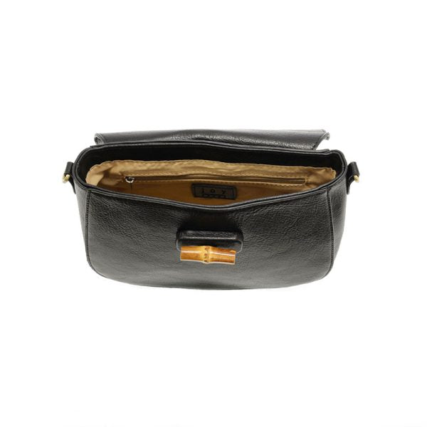Susan Joy Hattie Bamboo Turnlock Handle Flap Crossbody