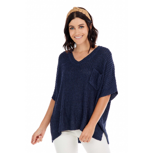 Mudpie Theo Sweater Navy One Size