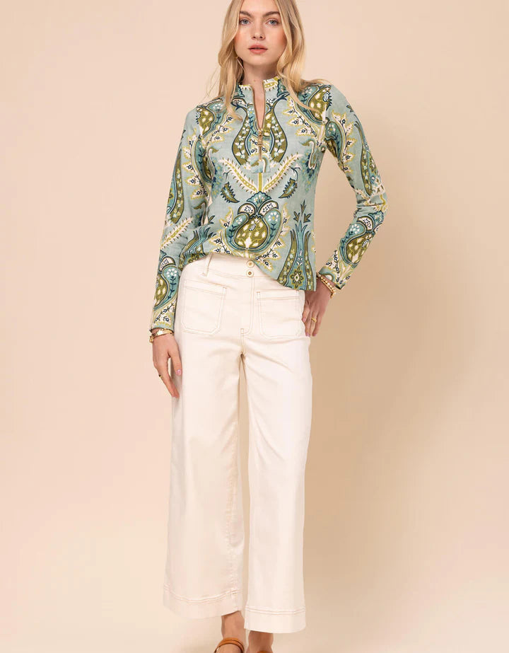 Spartina Pritchard Wide Leg Pull On Antique Jean White