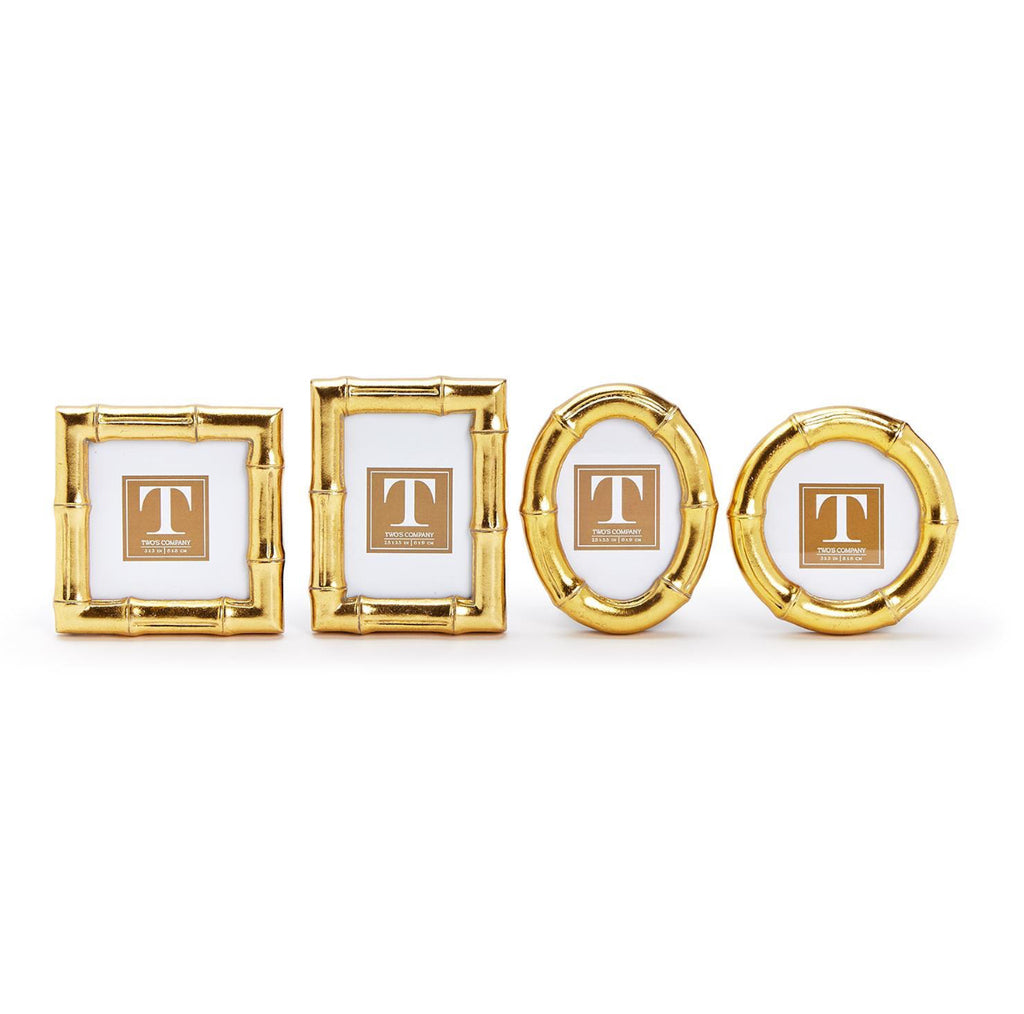 Twos Company Gold Faux Bamboo Frames Set Of Four
