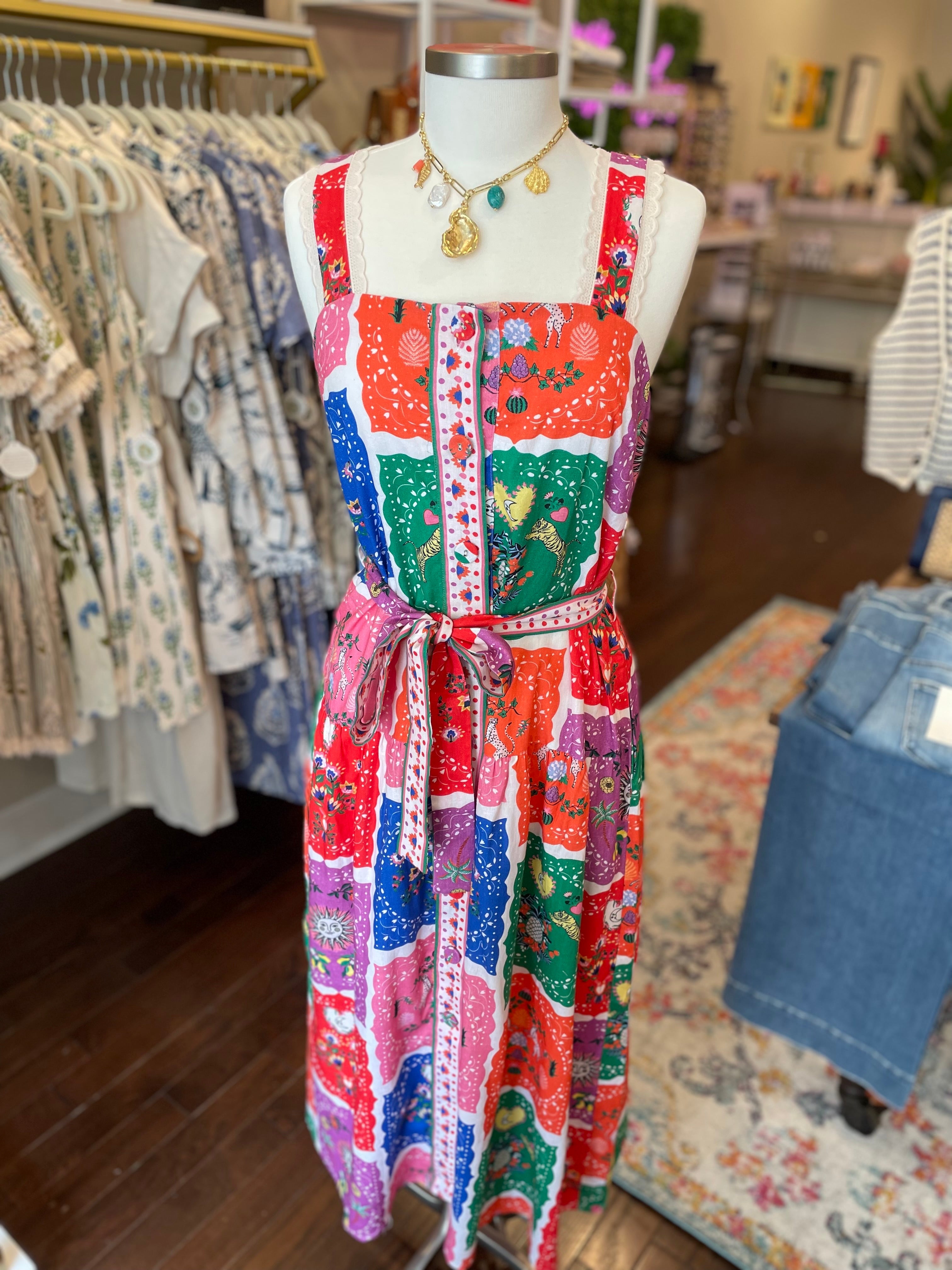 Emily Lovelock Summer Party Midi Button Down Dress