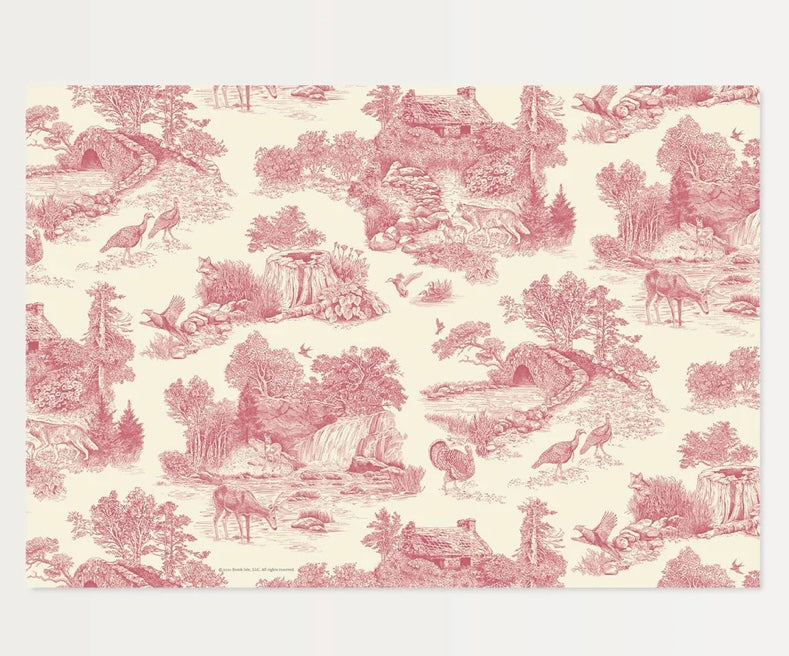 Brook Isle Woodland Toile Paper Placemats- Set of 20