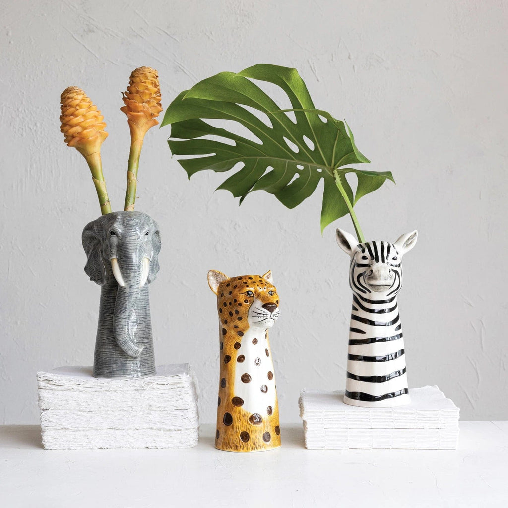 Creative Co Op Stoneware Elephant Vase