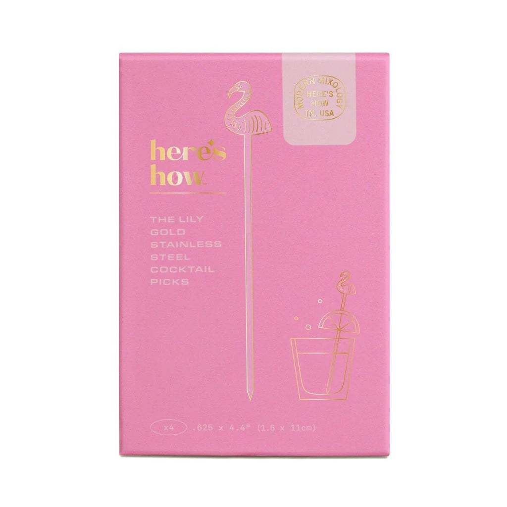 Lily Flamingo Cocktail Picks Set Of 4