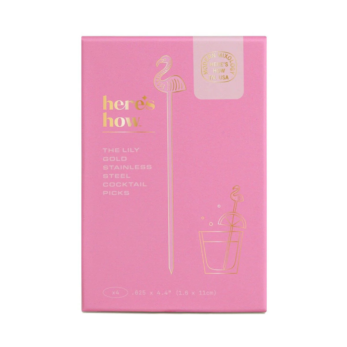 Lily Flamingo Cocktail Picks Set Of 4