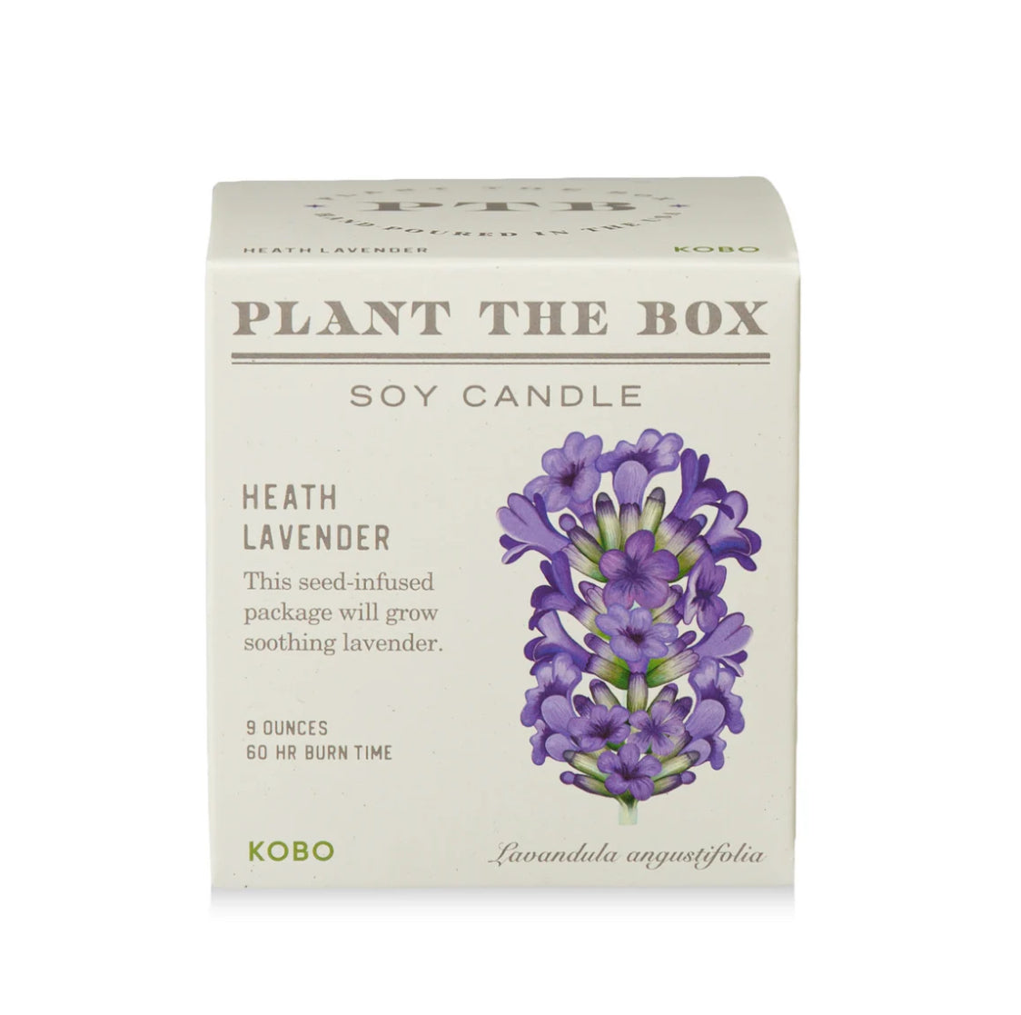 Kobo Plant The Box 9oz Candle Heath Lavender
