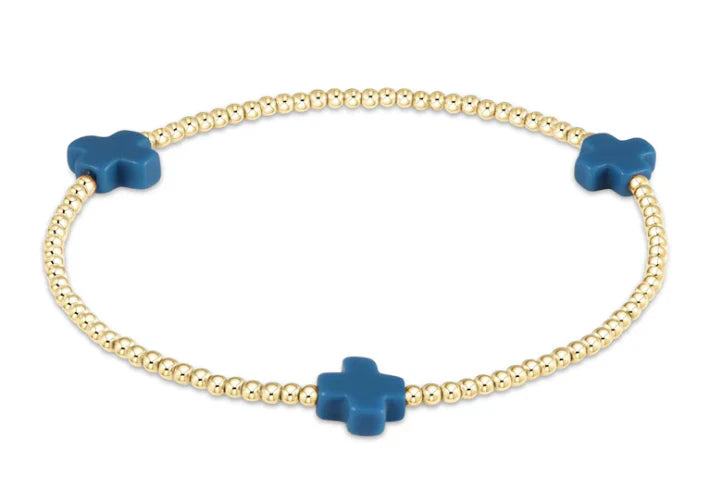 Enewton Signature Cross Gold Pattern 2MM Bead Bracelet