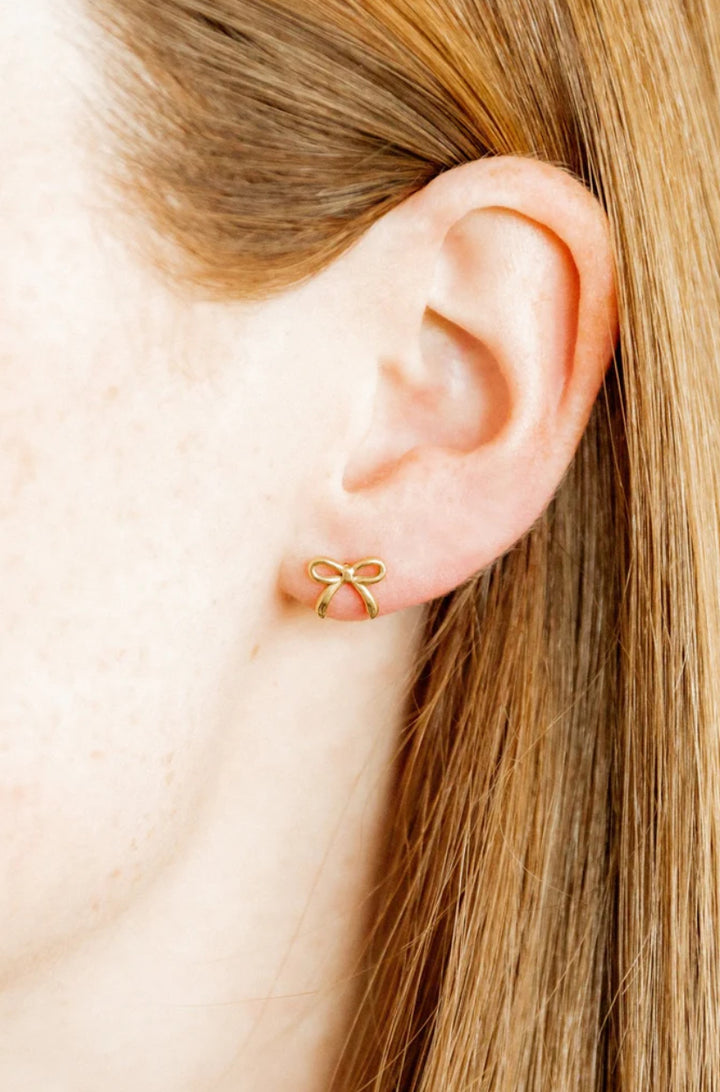 Linny & Co Screwback Stud Earring Sadie Bow Gold