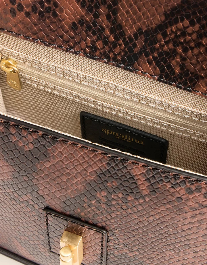 Spartina 449 Siren Case Leather Crossbody Brown Python