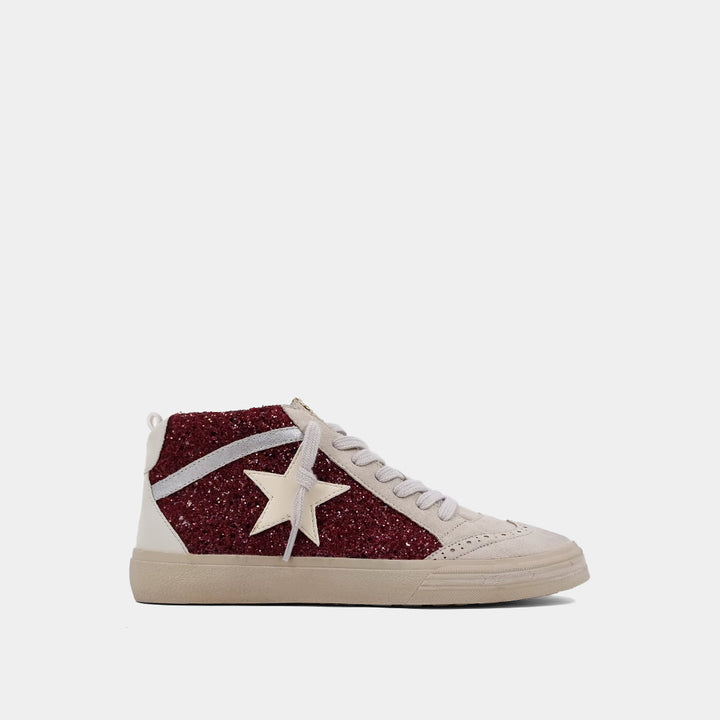 Shu Shop Paulina Dark Red Glitter Sneaker