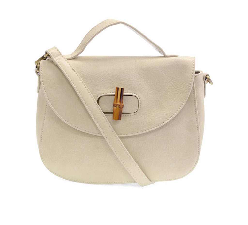Susan Joy Hattie Bamboo Turnlock Handle Flap Crossbody