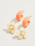 Spartina 499 Sweet Song Earrings Set Coral/Creme
