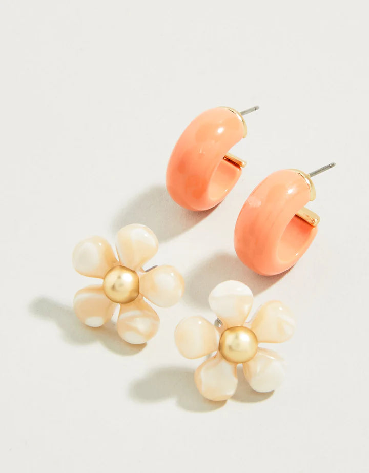 Spartina 499 Sweet Song Earrings Set Coral/Creme