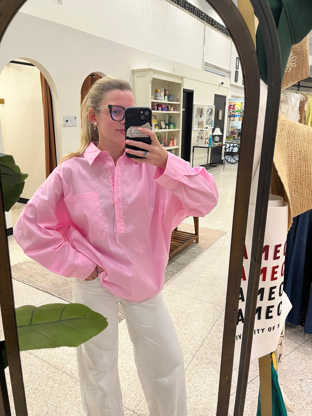 JiJi Pink Long Sleeve Button Down