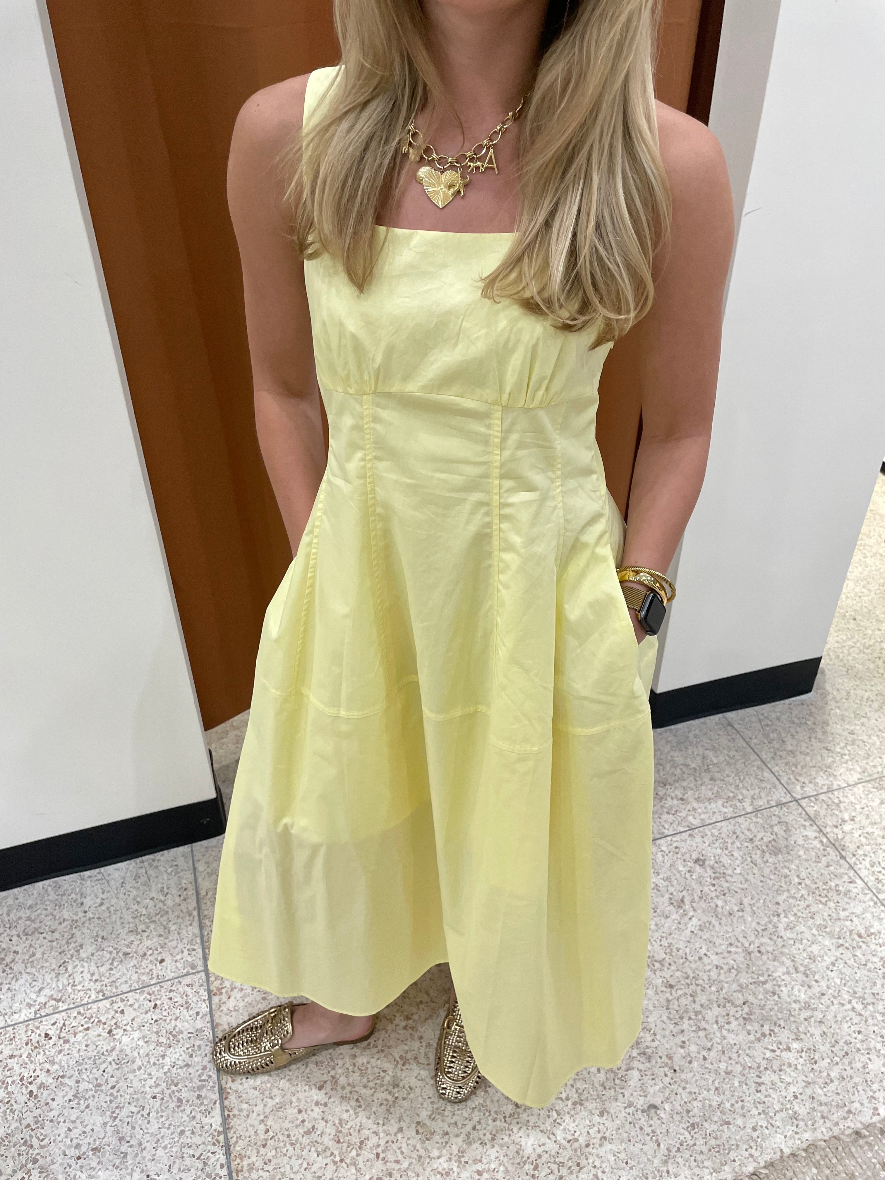 Pinch Aline Summer Dress Yellow