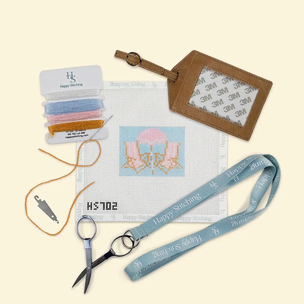Happy Stitching Luggage Tag Needlepoint Kit