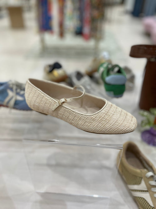 Billini Vincentian Cream Raffia Flat