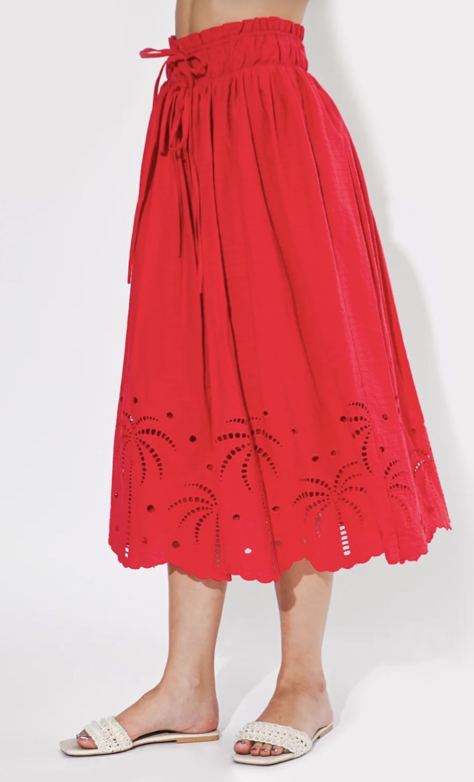 Adelyn Rae Eira Embroidered Midi Skirt