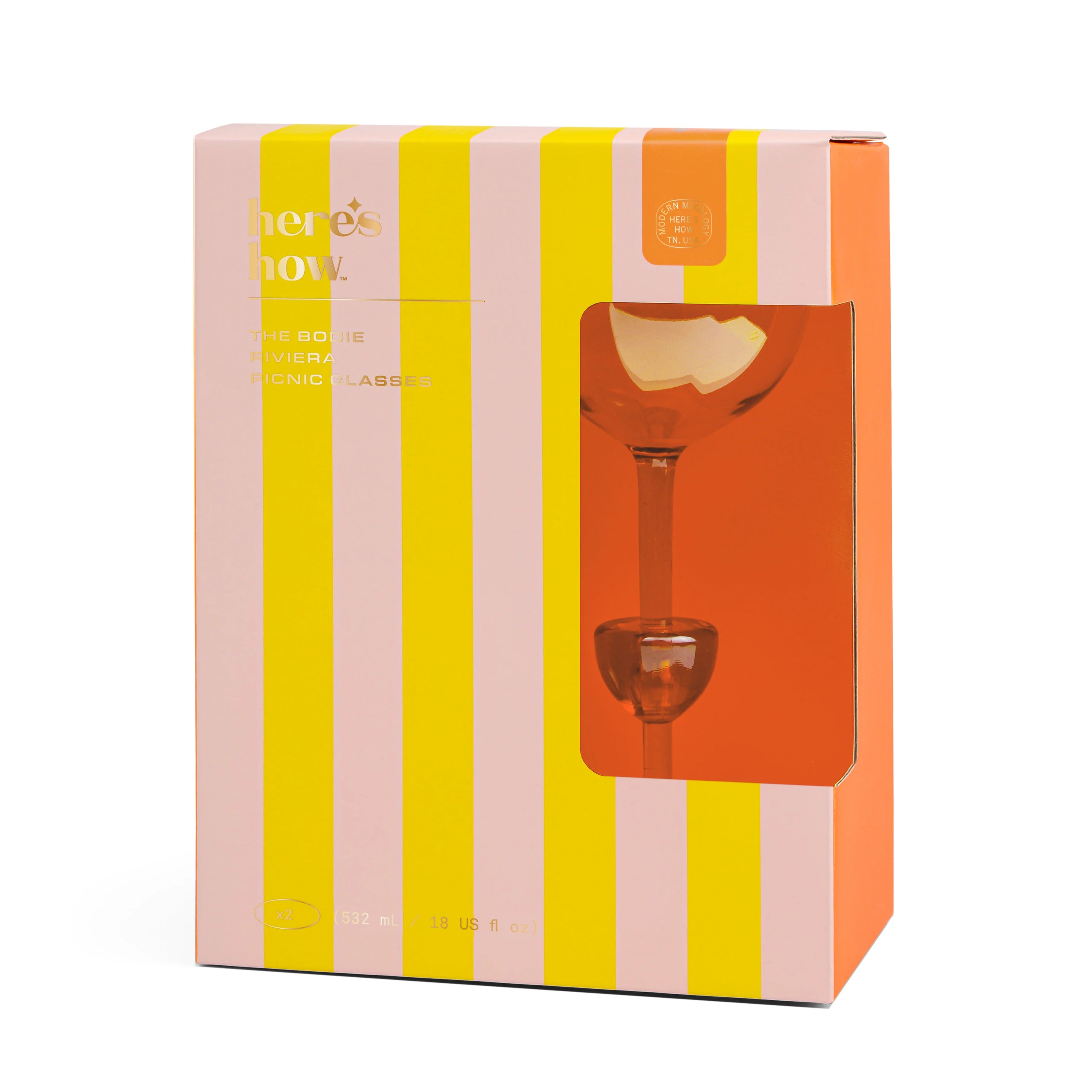 Bodie Riviera Glass Set Of 2 Orange