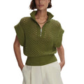 Varley Gaines Half Zip Knot Top Green